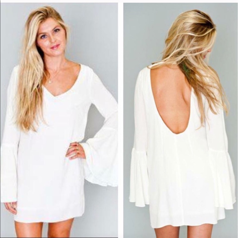 Show me Your MuMu White Chiffon Crisp Dress